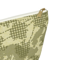 Floral Plaid Accessory Pouch w T-bottom in Green